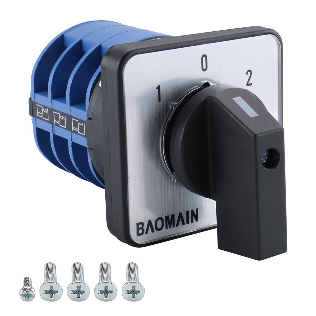 BAOMAIN 32A 660V 3-Phase Rotary Changeover Switch, 12 Terminal 1-0